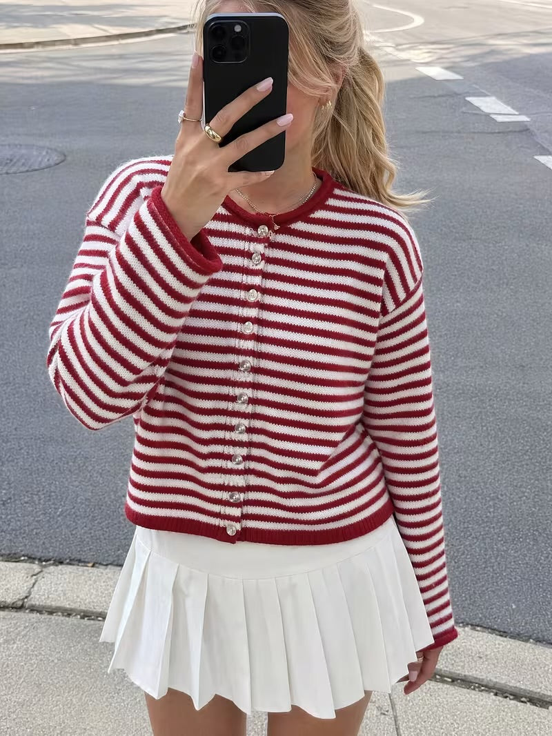 Cherry Stripe Cardigan