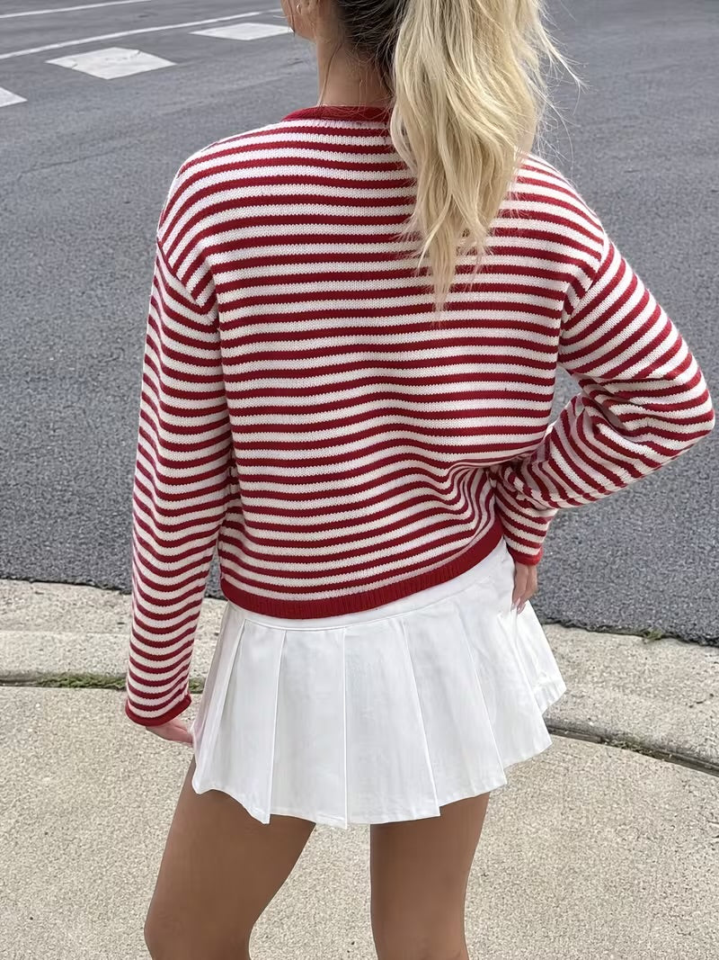 Cherry Stripe Cardigan